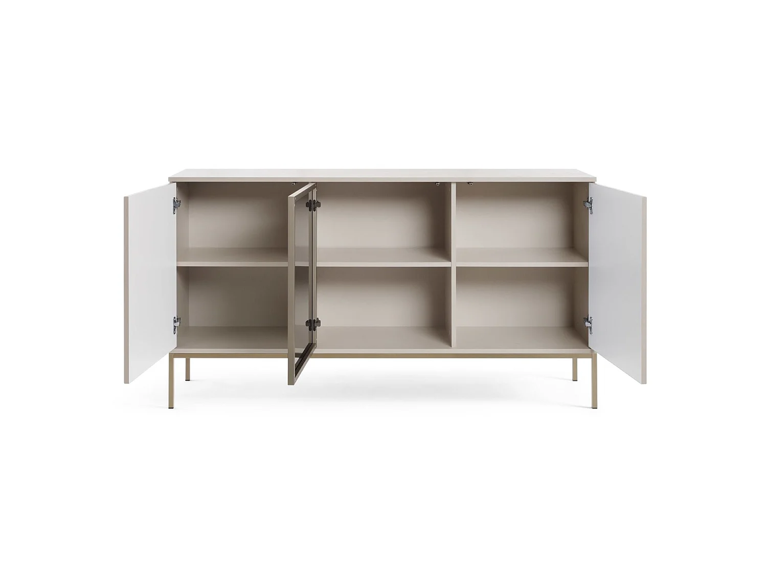 Buffet 3 portes avec LED - 154 cm - grège - TOSENA