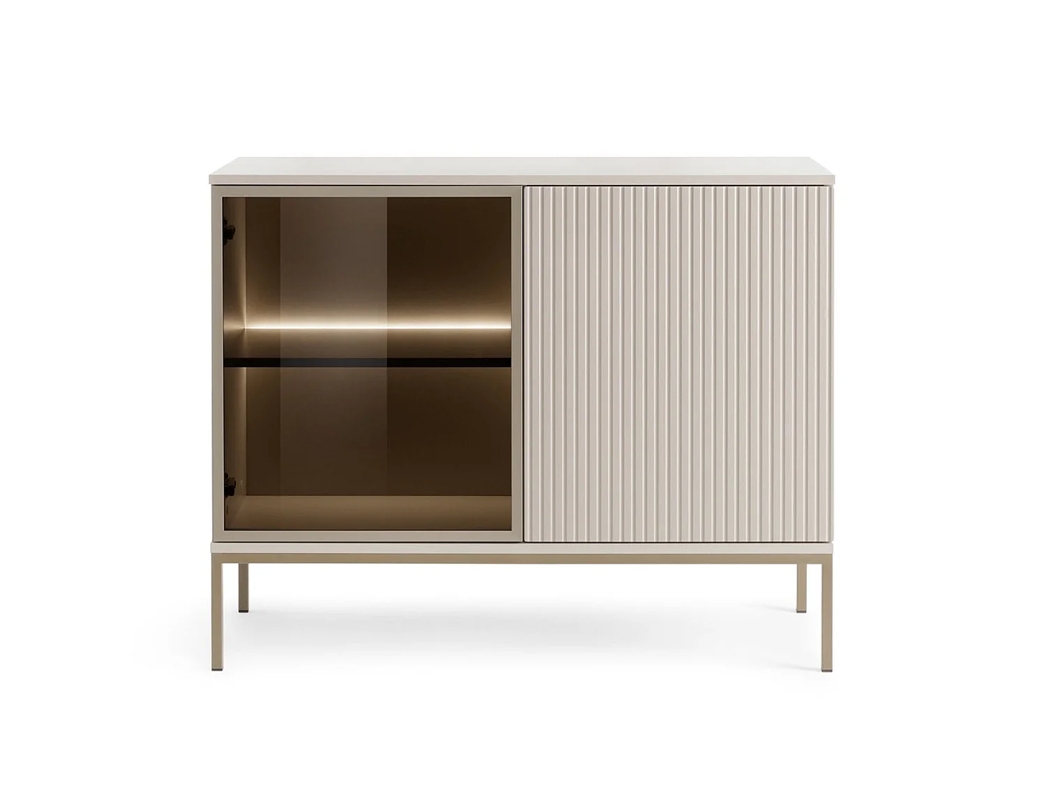 2-deurs dressoir met LED - 104 cm - grijs - TOSENA