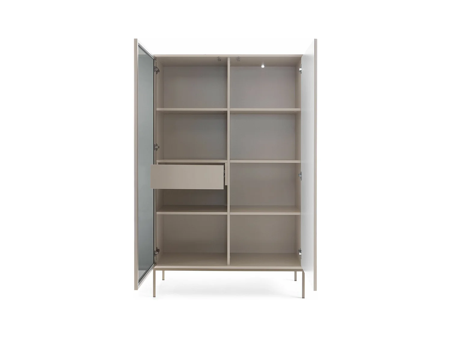 Vitrine haute à 2 portes - 104 cm - grège - TOSENA