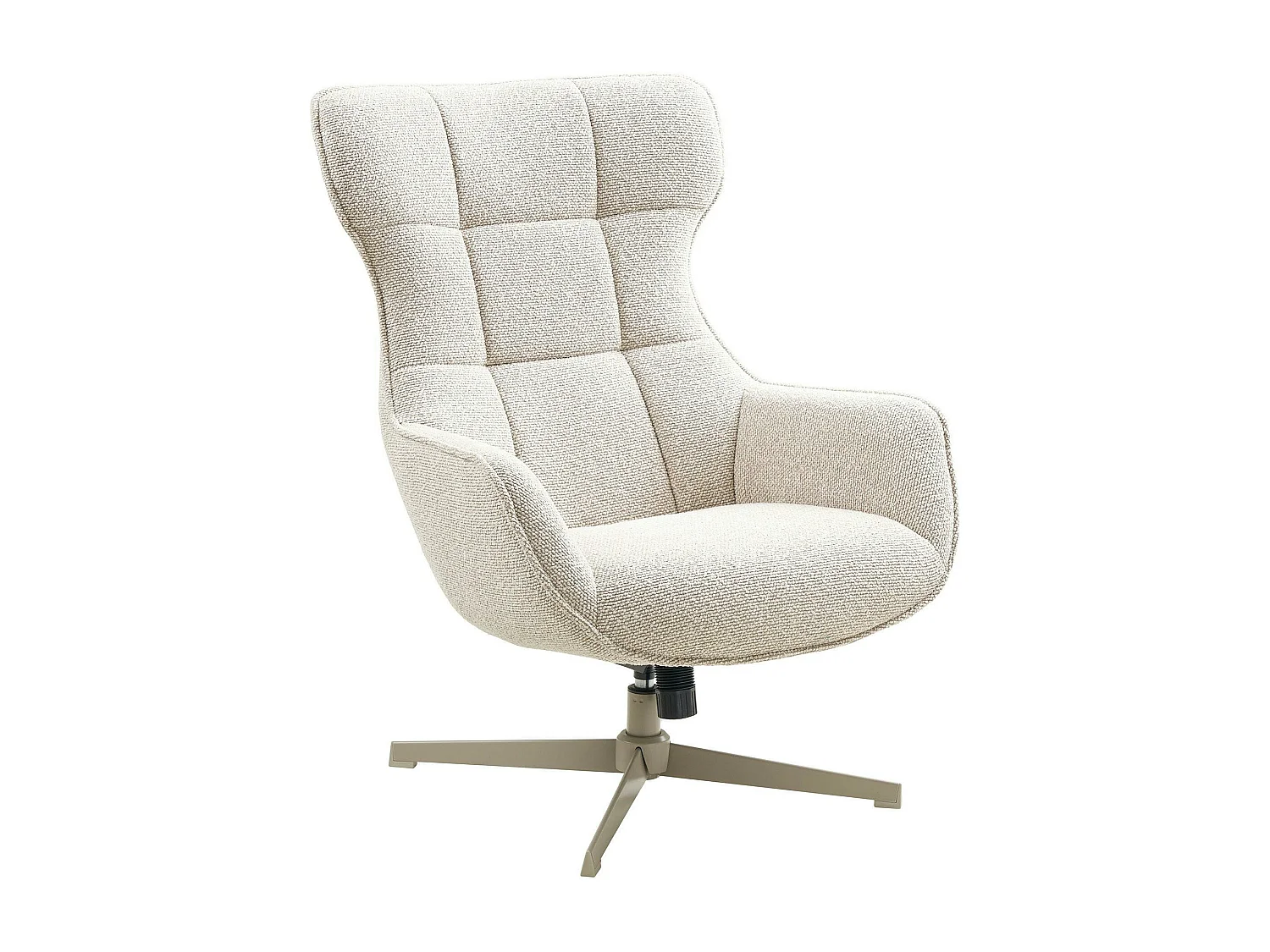 Fauteuil pivotant confort, couleur blanc naturel BERLIN