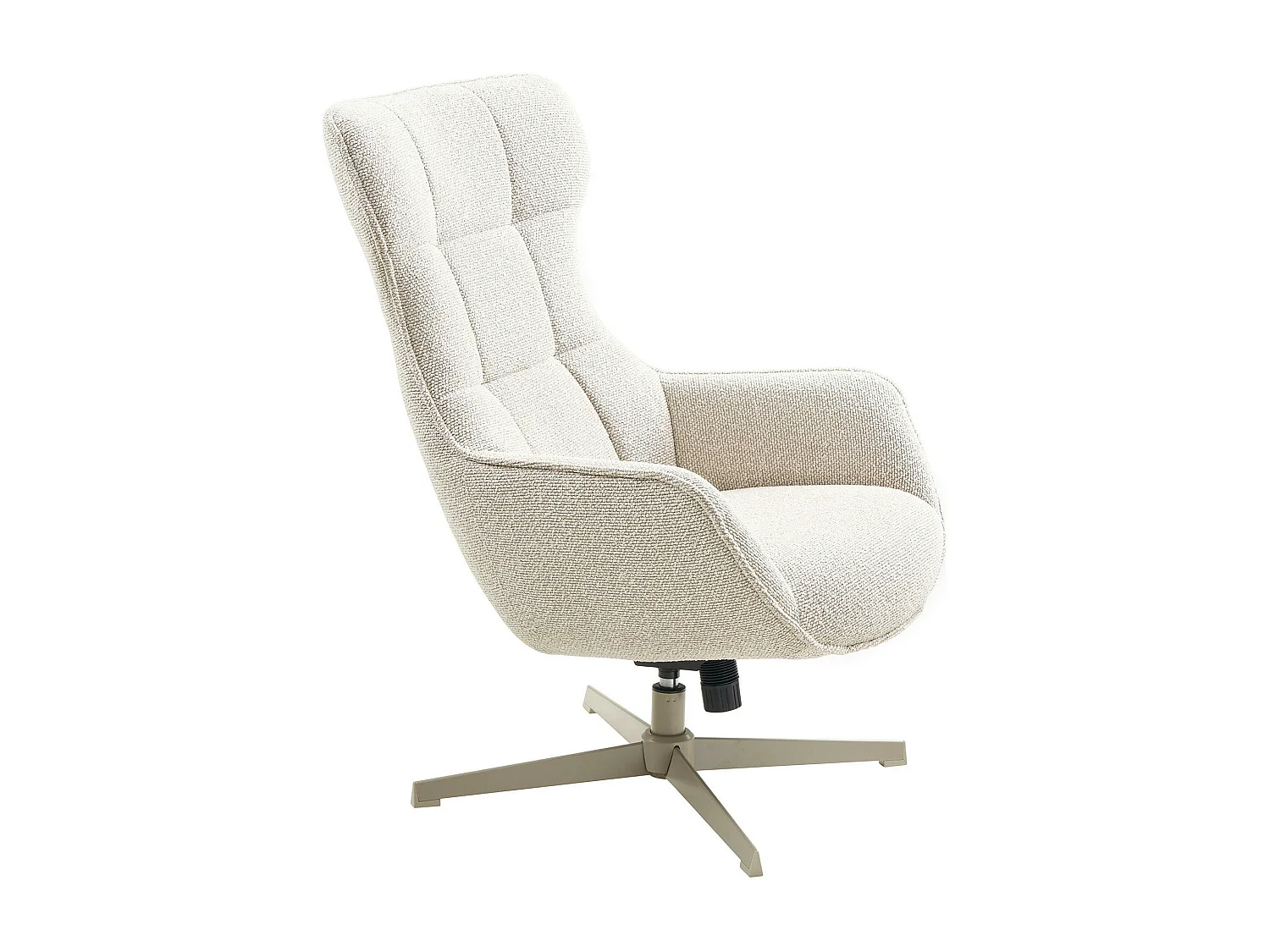 Fauteuil pivotant confort, couleur blanc naturel BERLIN