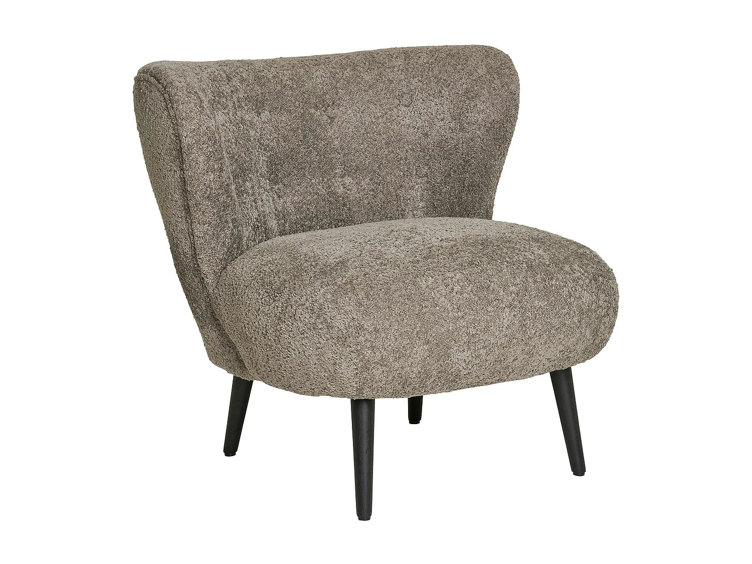 Fauteuil marron en tissu bouclette BERLIN