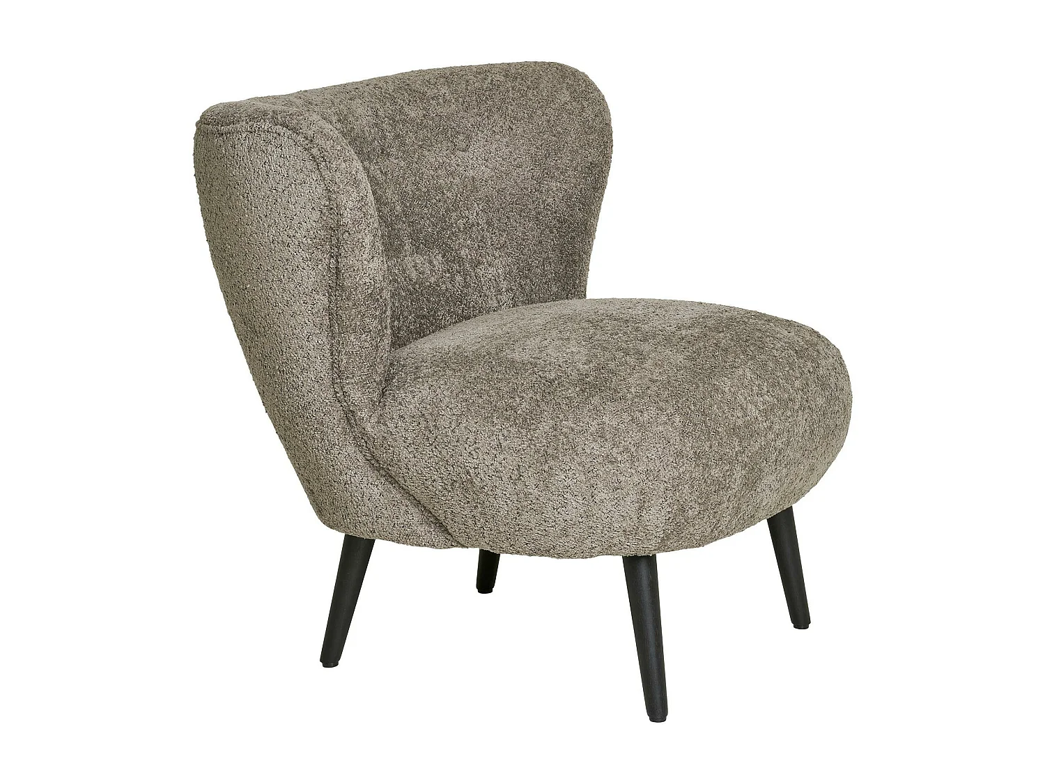 Fauteuil marron en tissu bouclette BERLIN