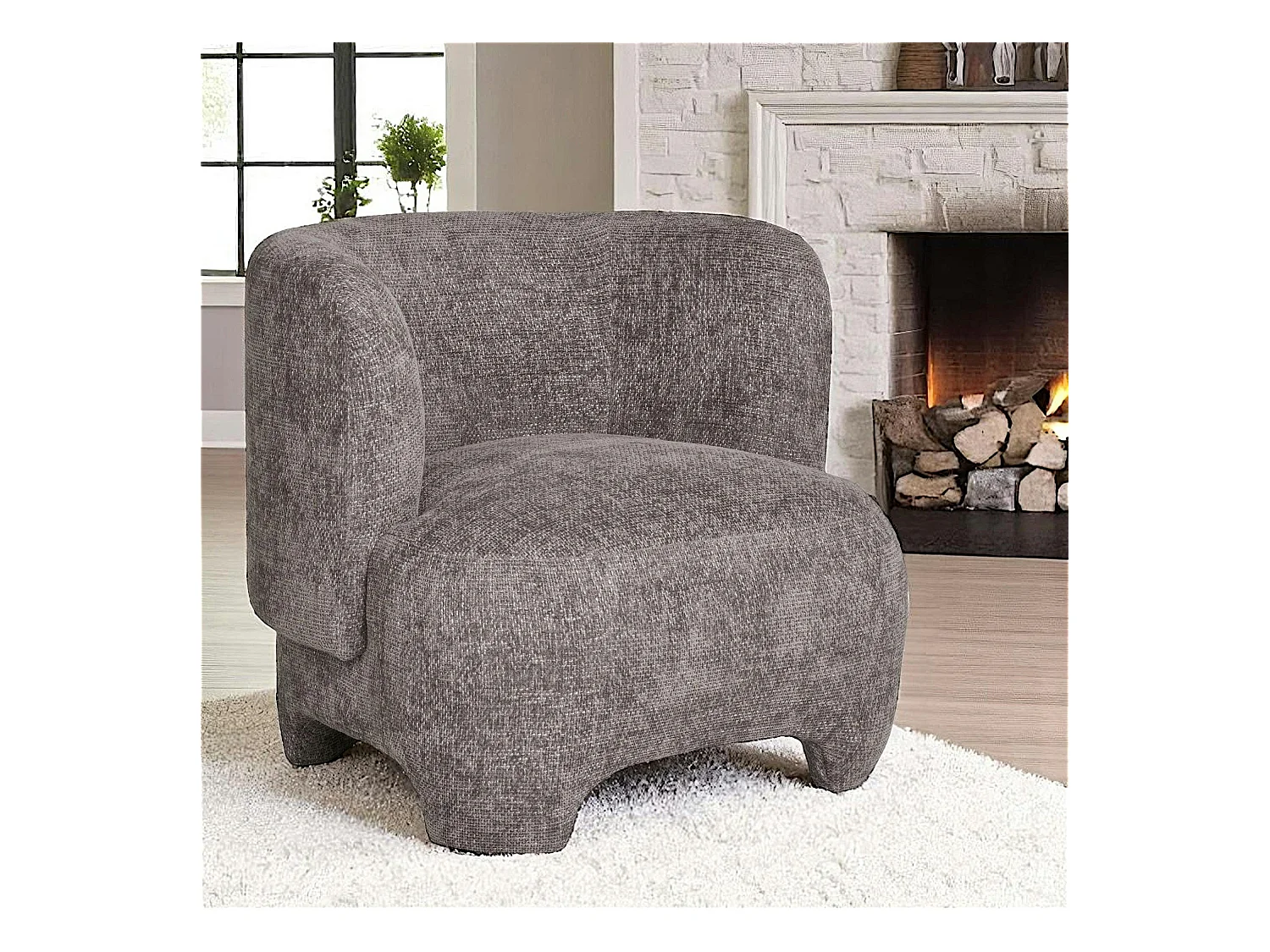 Gros fauteuil design gris BERLIN