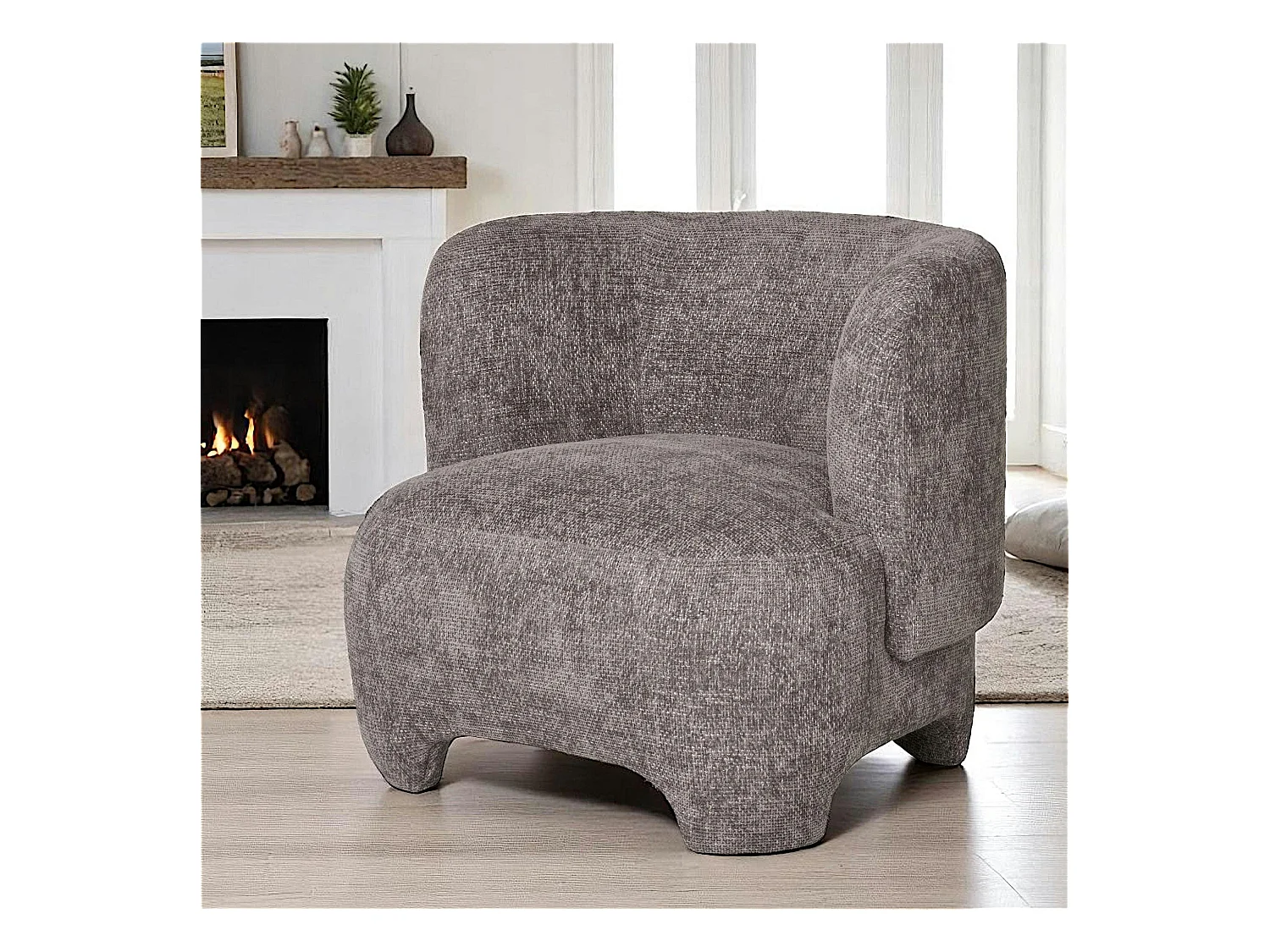 Gros fauteuil design gris BERLIN