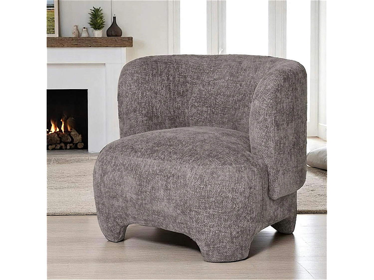 Gros fauteuil design gris BERLIN