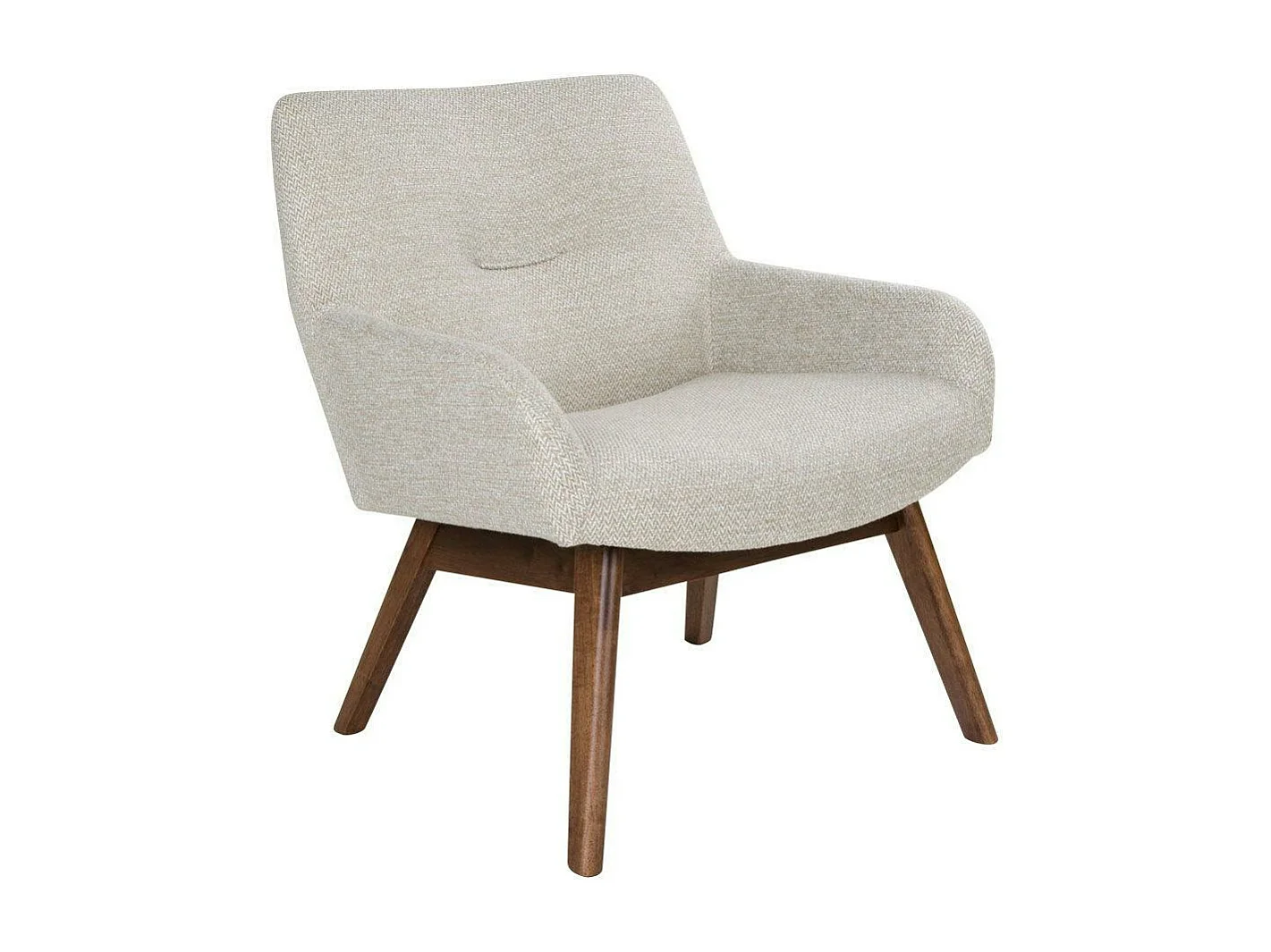 Fauteuil beige sable avec structure en bois de noyer BERLIN