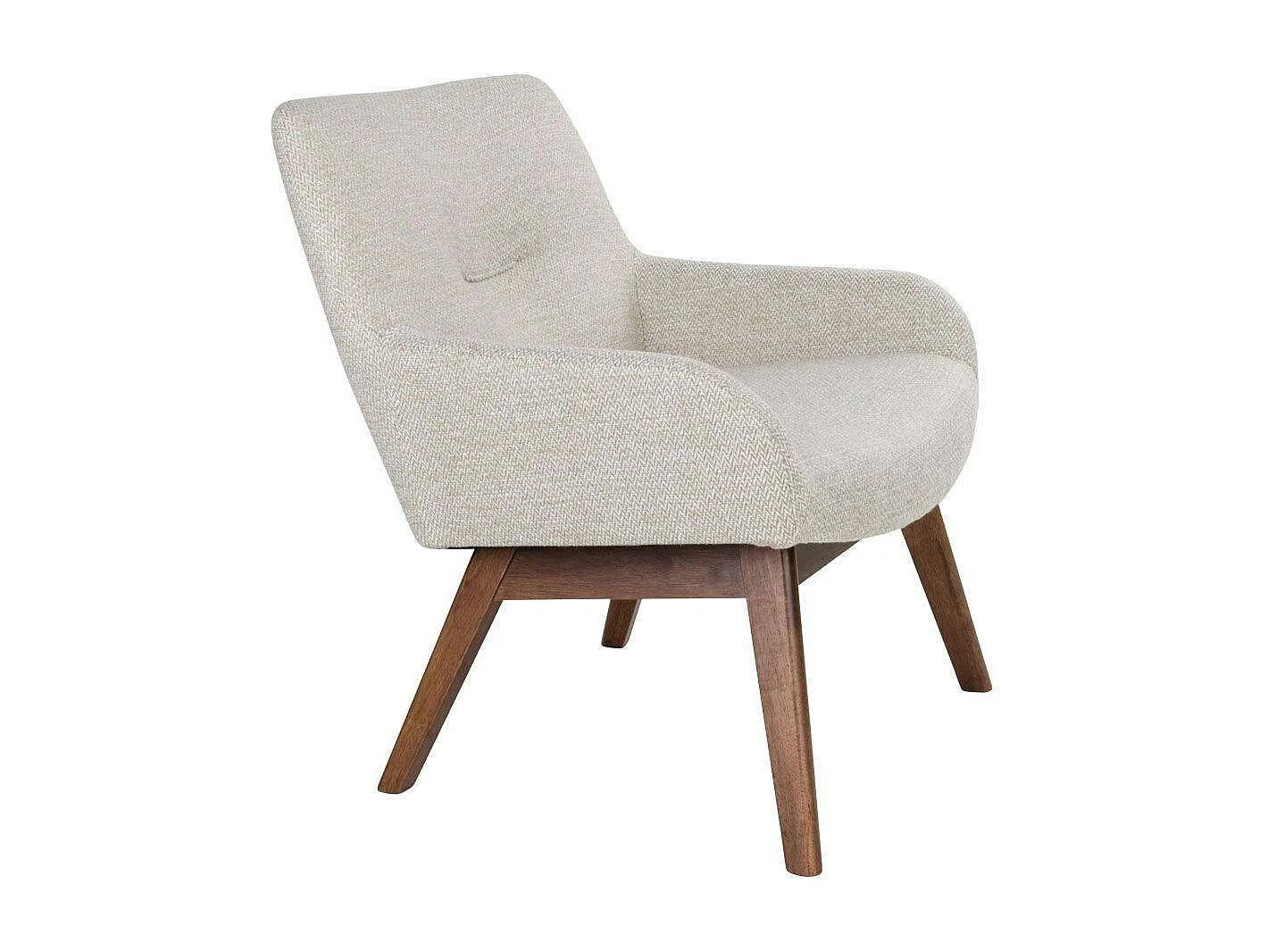 Fauteuil beige sable avec structure en bois de noyer BERLIN