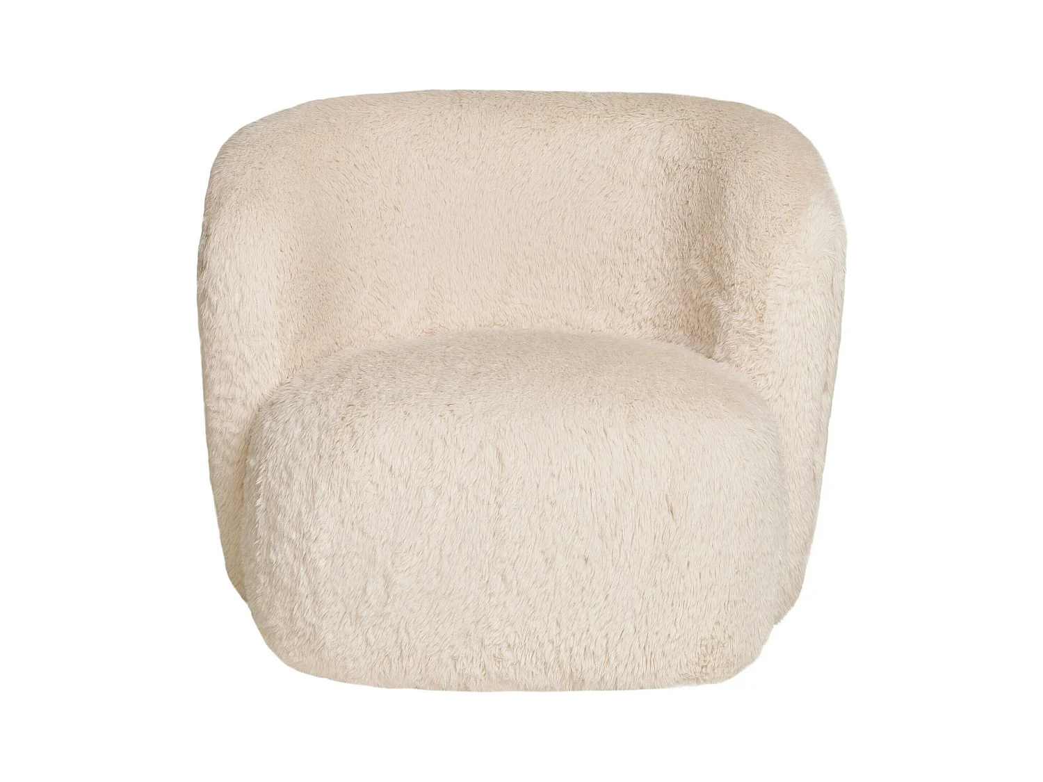 Gros fauteuil en fausse fourrure, couleur blanc cassé BERLIN