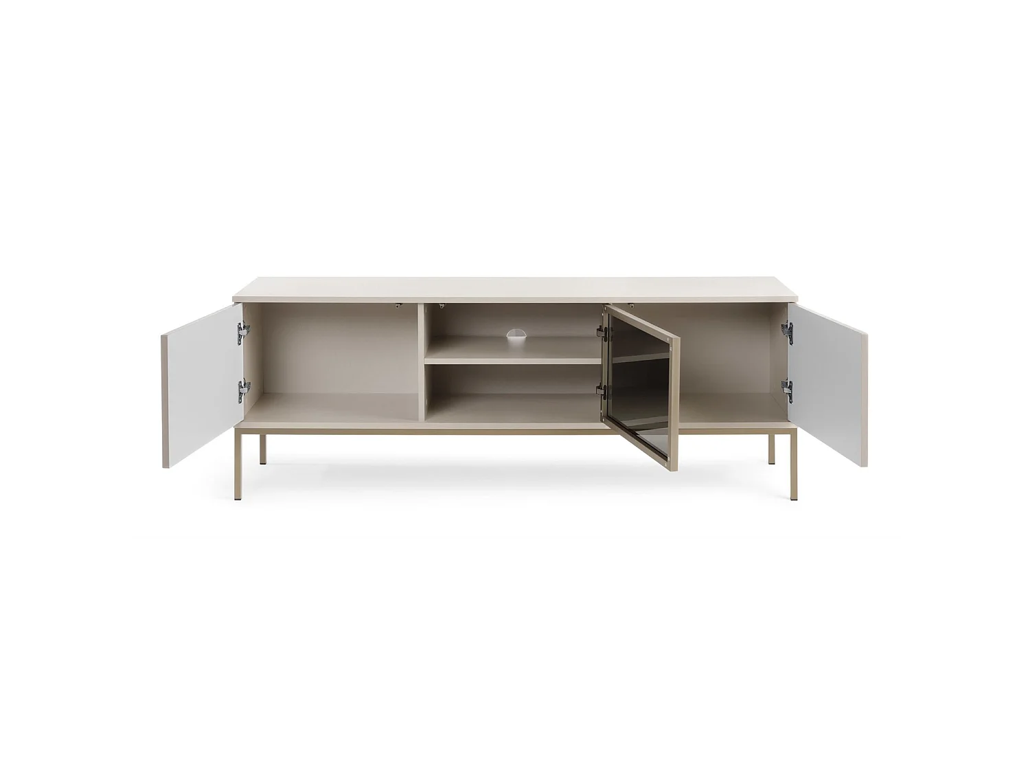 Meuble TV 3 portes avec LED - 154 cm - grège - TOSENA