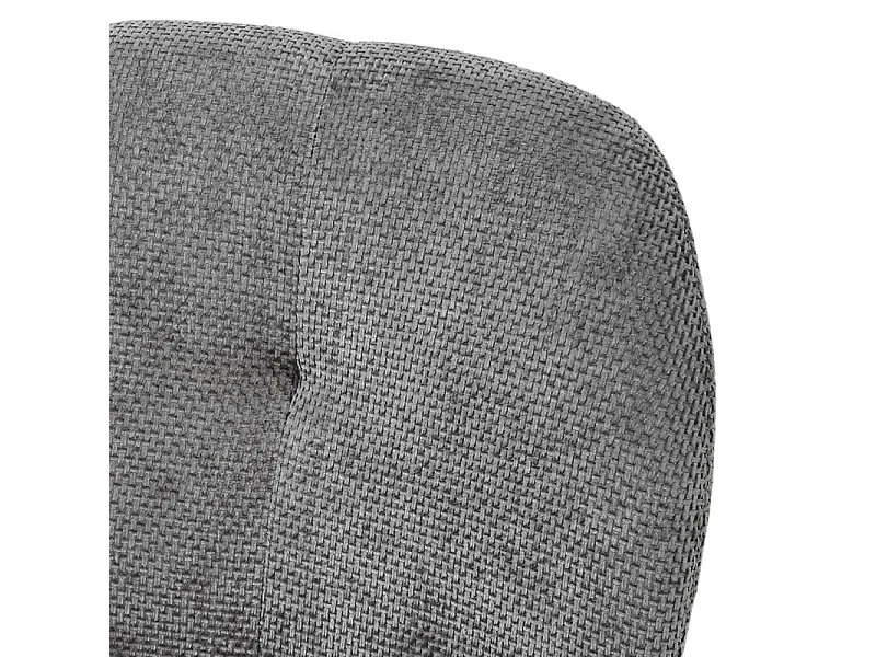 Lot 2 chaises rembourré tissu gris doux et pieds métal noir - LEONA