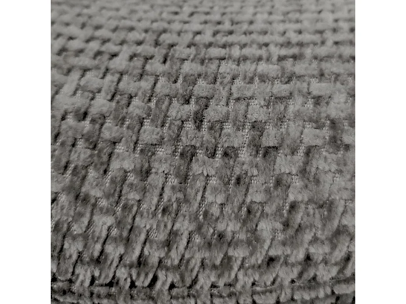 Lot 2 chaises rembourré tissu gris doux et pieds métal noir - LEONA