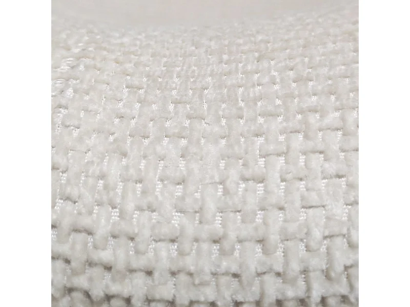 Lot 2 chaises rembourré tissu écru doux pieds métal noir - LEONA