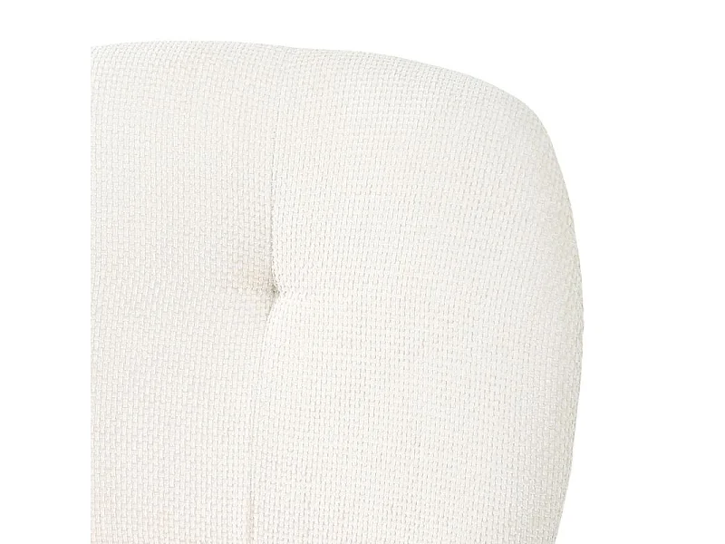 Lot 2 chaises rembourré tissu écru doux pieds métal noir - LEONA