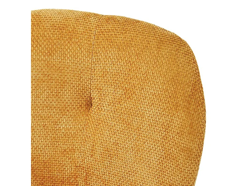 Lot 2 chaises rembourré tissu jaune doux pieds métal noir - LEONA