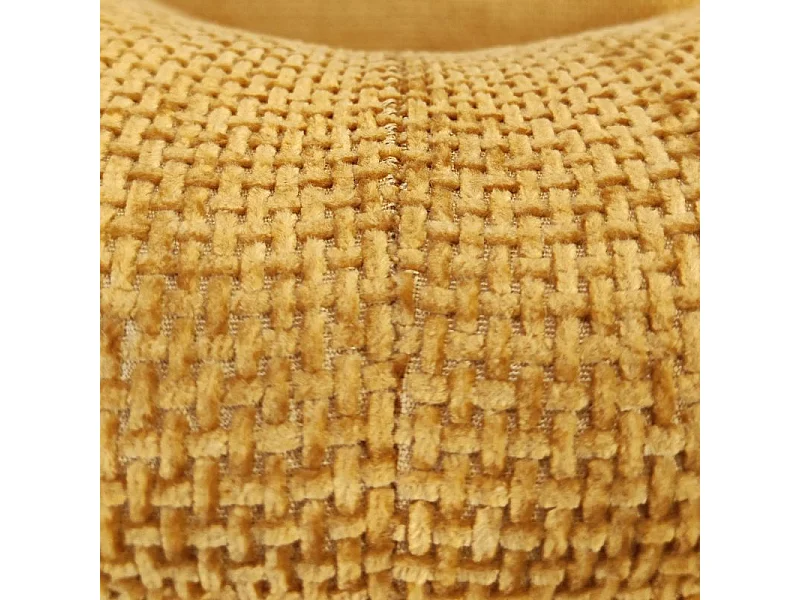 Lot 2 chaises rembourré tissu jaune doux pieds métal noir - LEONA