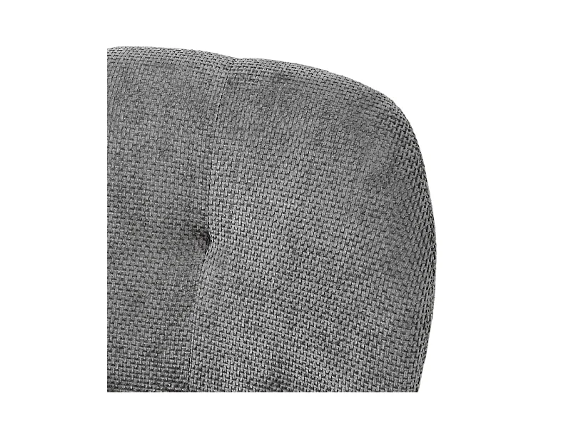 Chaise rembourré tissu gris doux et pieds métal noir - LEONA