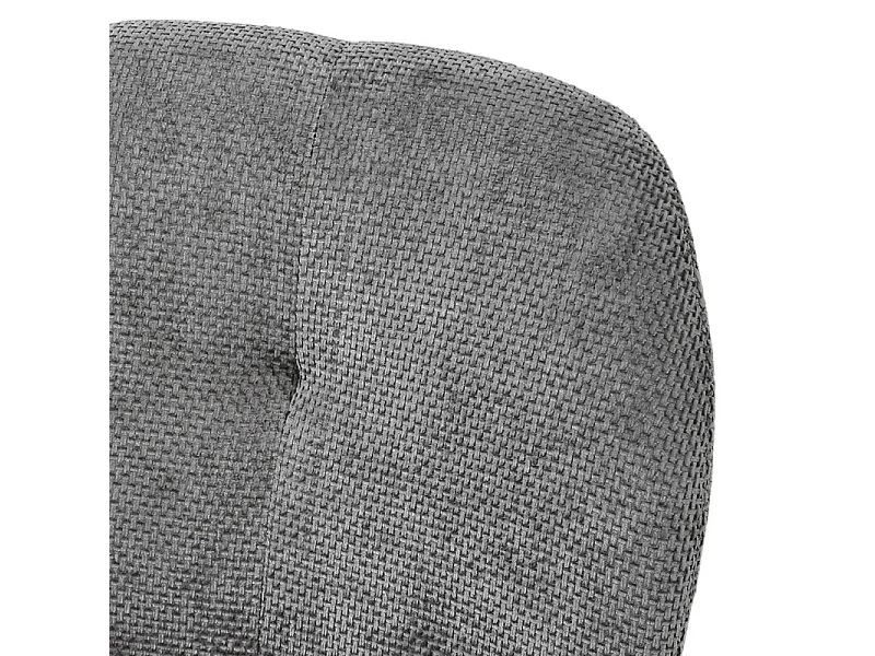 Chaise rembourré tissu gris doux et pieds métal noir - LEONA