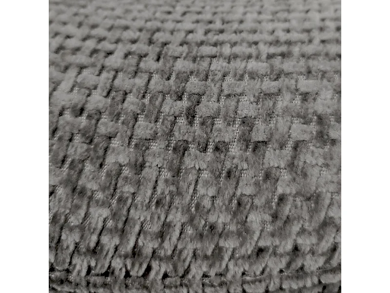 Chaise rembourré tissu gris doux et pieds métal noir - LEONA