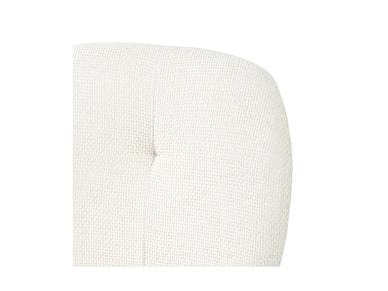 Chaise rembourré tissu écru doux et pieds métal noir - LEONA