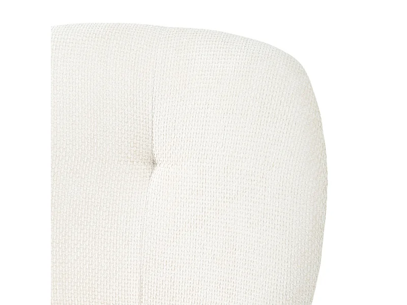 Chaise rembourré tissu écru doux et pieds métal noir - LEONA