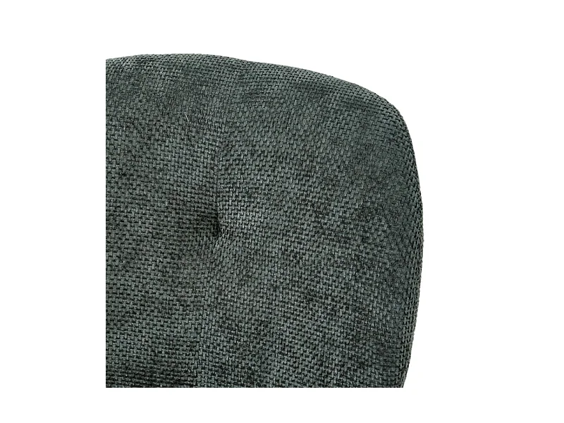 Lot 2 chaises rembourré tissu vert foncé doux pieds métal - LEONA