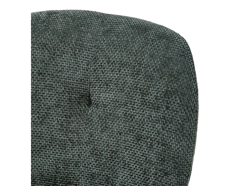 Lot 2 chaises rembourré tissu vert foncé doux pieds métal - LEONA