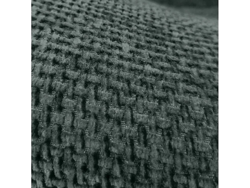 Lot 2 chaises rembourré tissu vert foncé doux pieds métal - LEONA