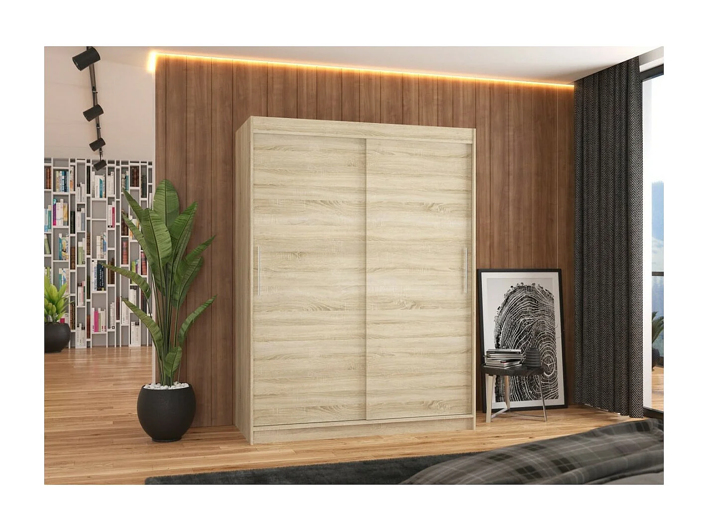 Armoire Lucio (150cm)/portes coulissantes/Sonoma