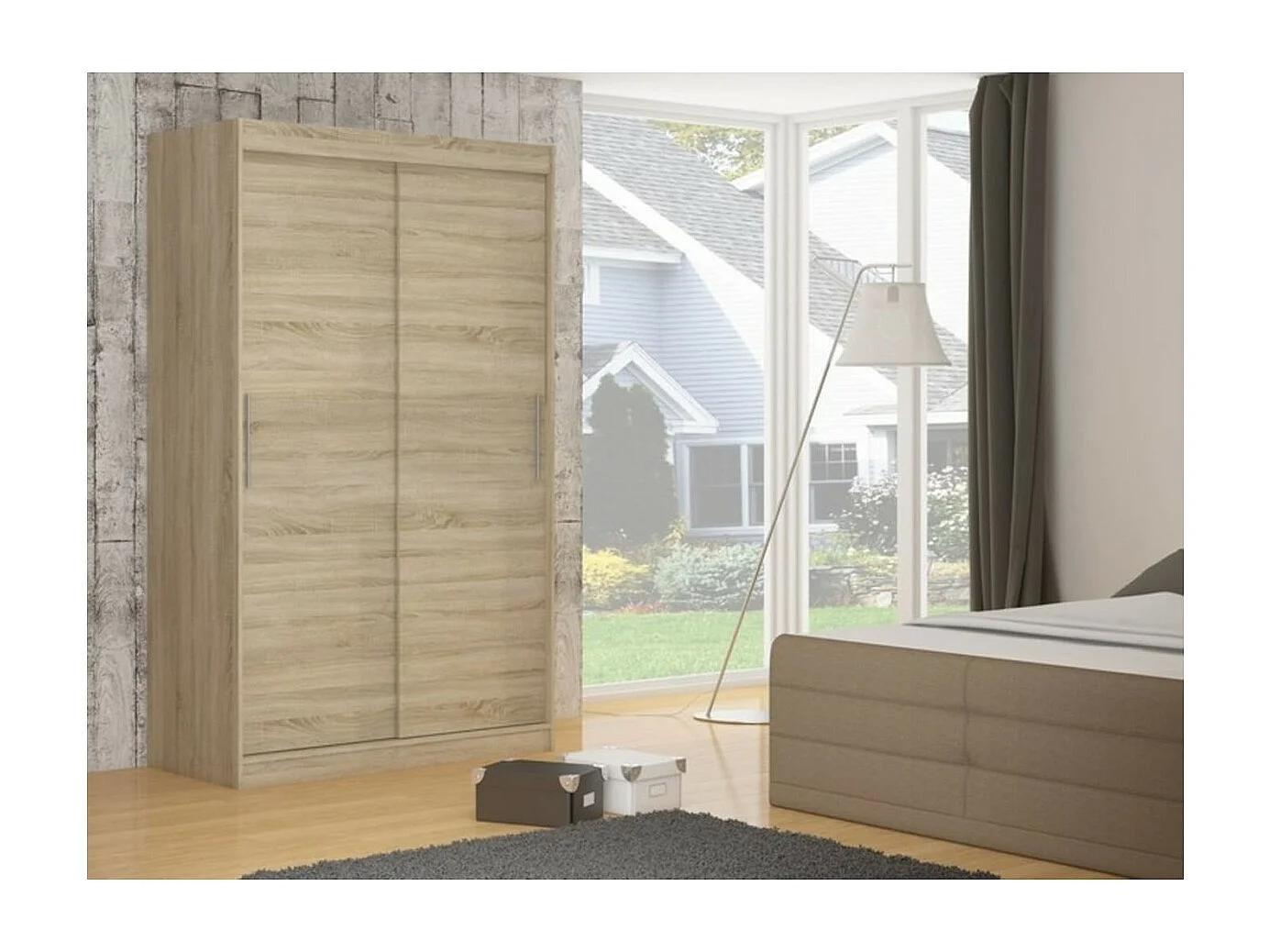 Armoire Lucio (150cm)/portes coulissantes/Sonoma