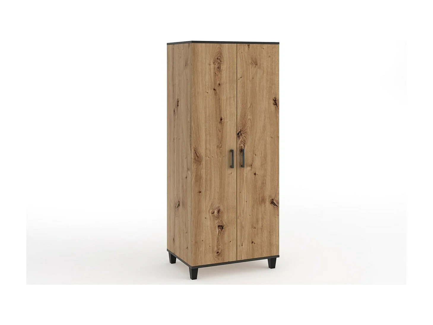 Kleiderschrank Pauline (80cm)Drehtüren/Artisan-Braun