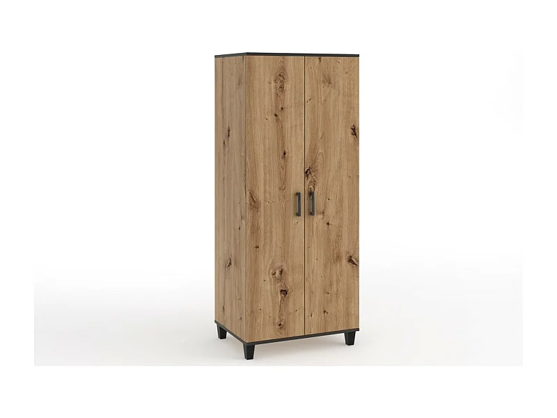 Kleiderschrank Pauline (80cm)Drehtüren/Artisan-Braun