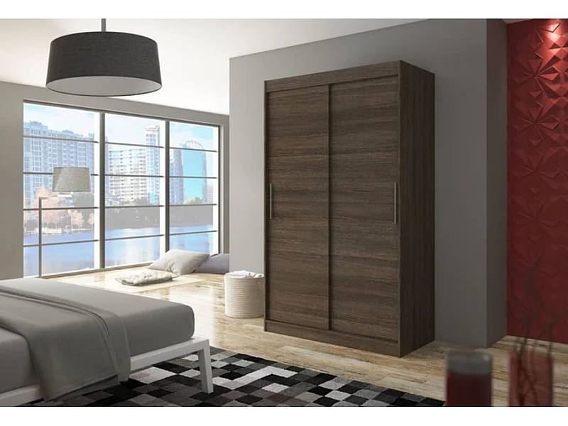 Armadio Ronn (120 cm)/ante scorrevoli/Marrone