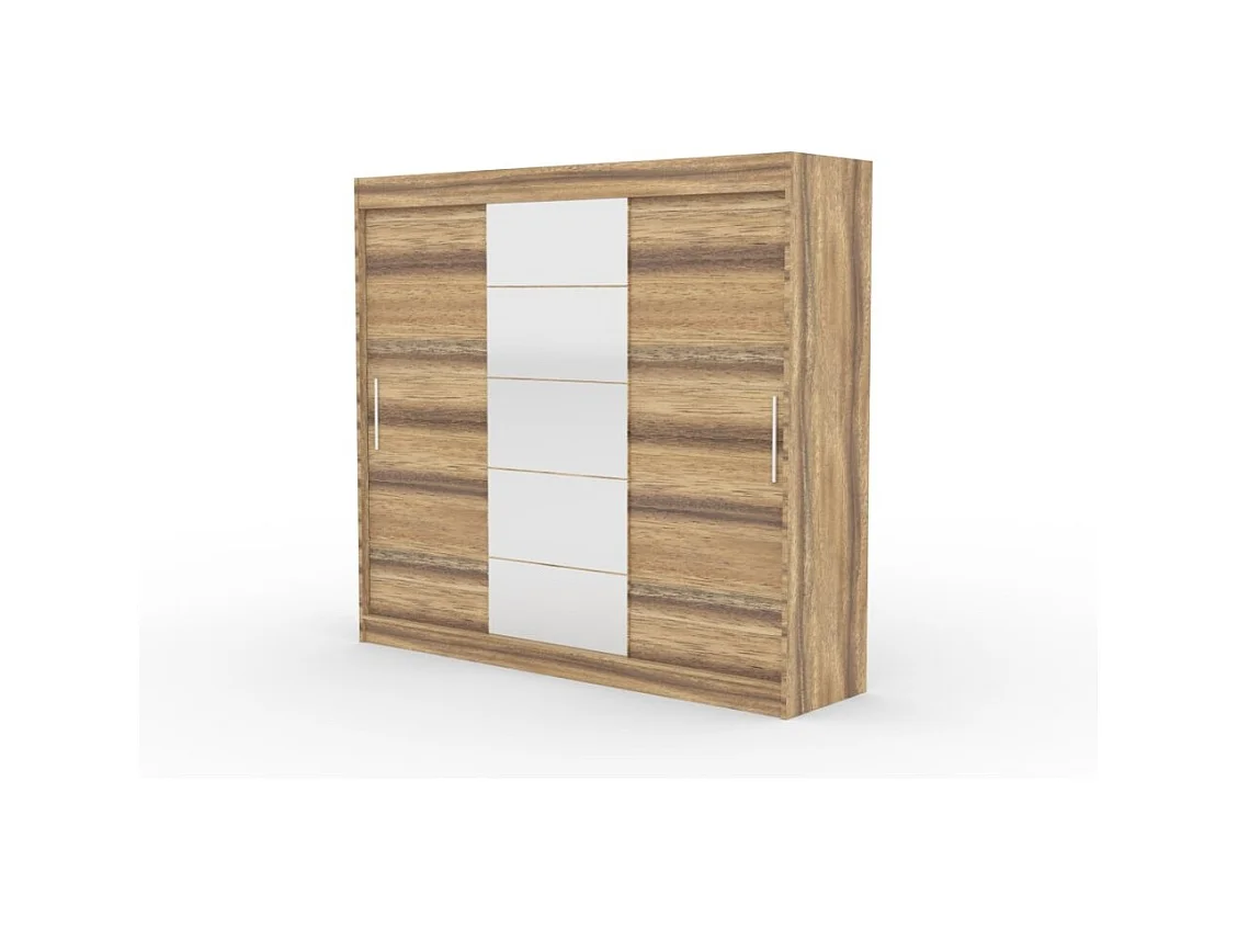 Armadio Wingo (235cm)/ante scorrevoli/specchio/Marrone