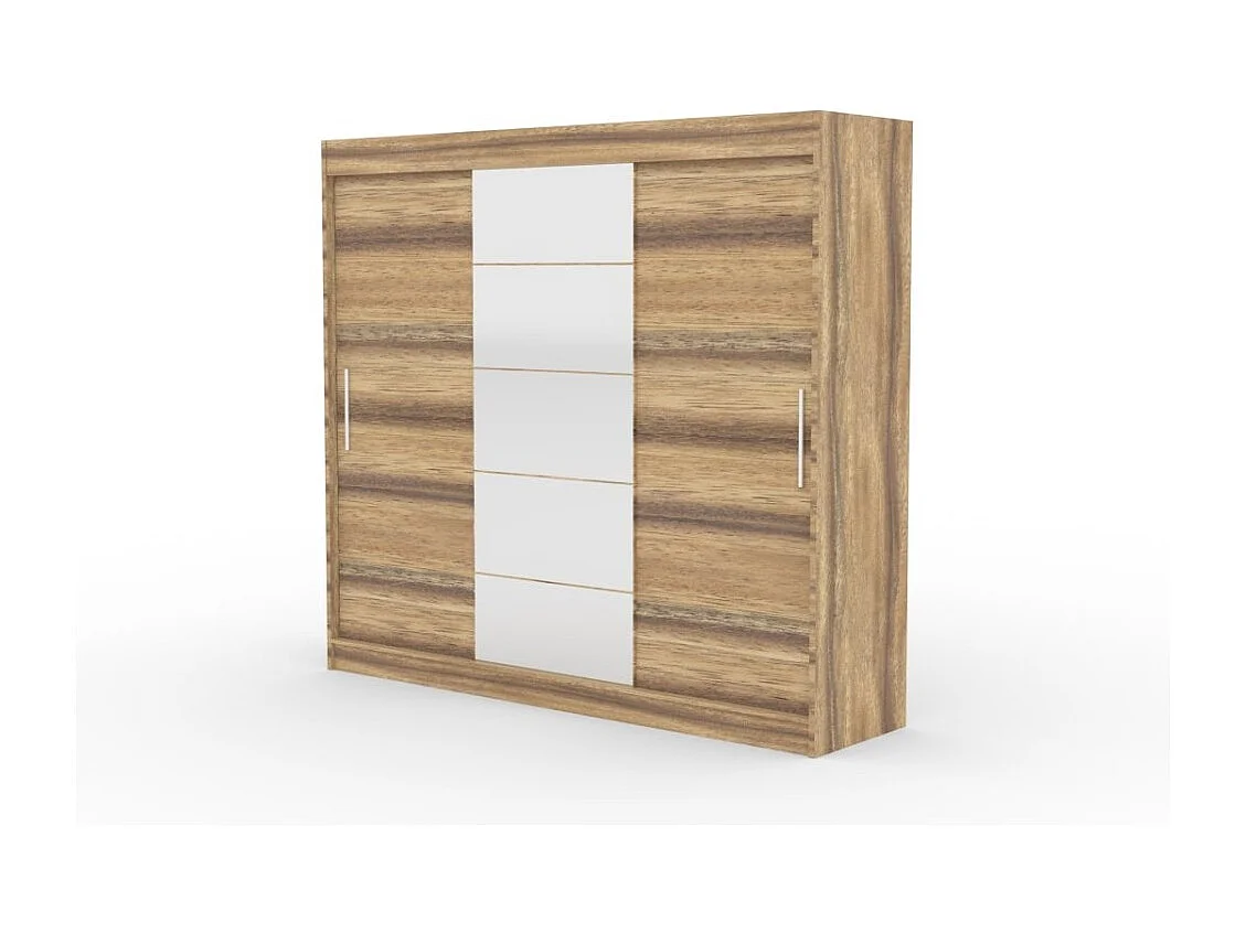 Kleiderschrank Wingo (235cm)/Schiebetüren/Spiegel/Braun