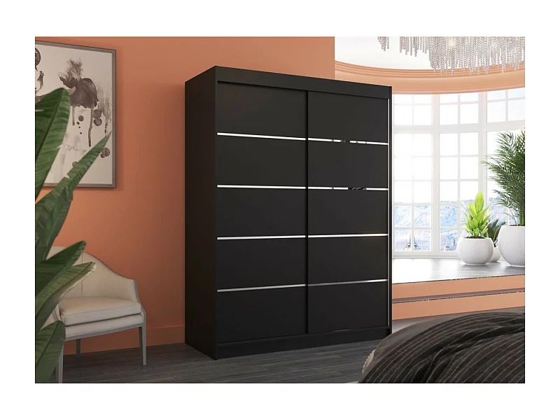 Armoire Soro (150cm)/portes coulissantes/Noir