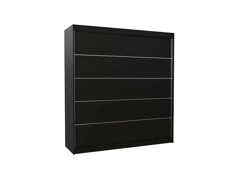 Armoire Polna (200cm)/portes coulissantes/Noir