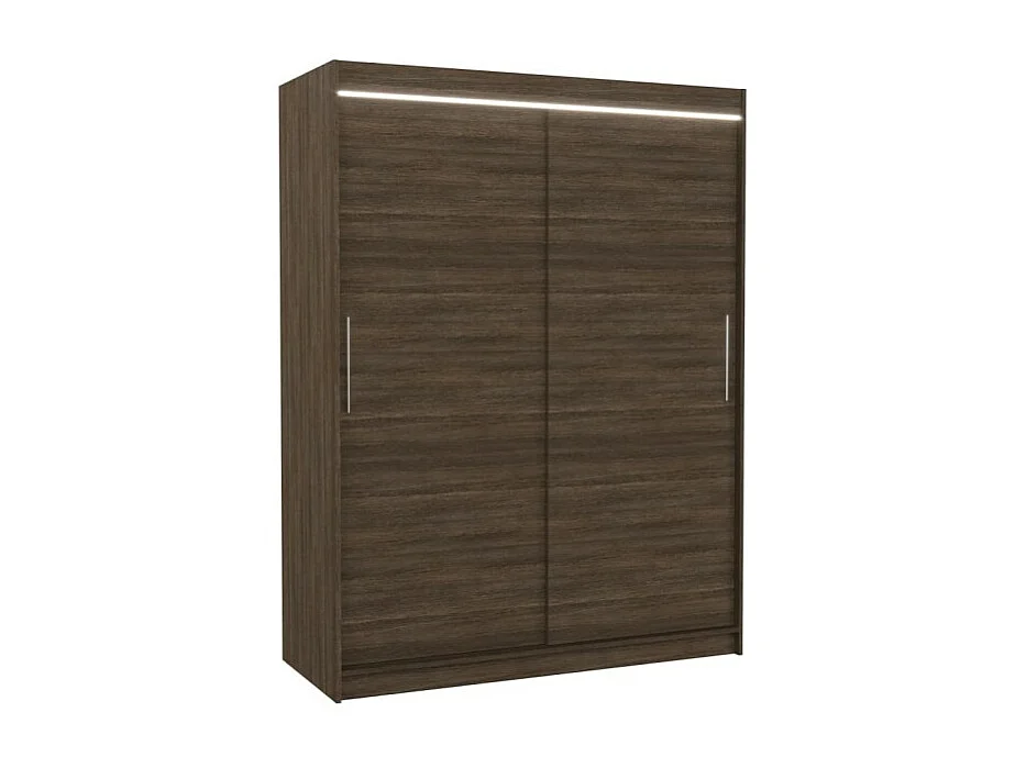 Armoire Lucio (150cm)/portes coulissantes/LED/Marron
