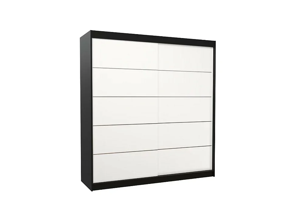 Armoire Polna (200cm)/portes coulissantes/Noir&Blanc
