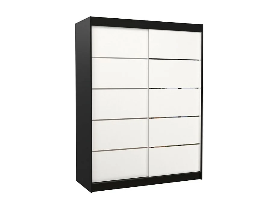 Armoire Soro (150cm)/portes coulissantes/Noir&Blanc