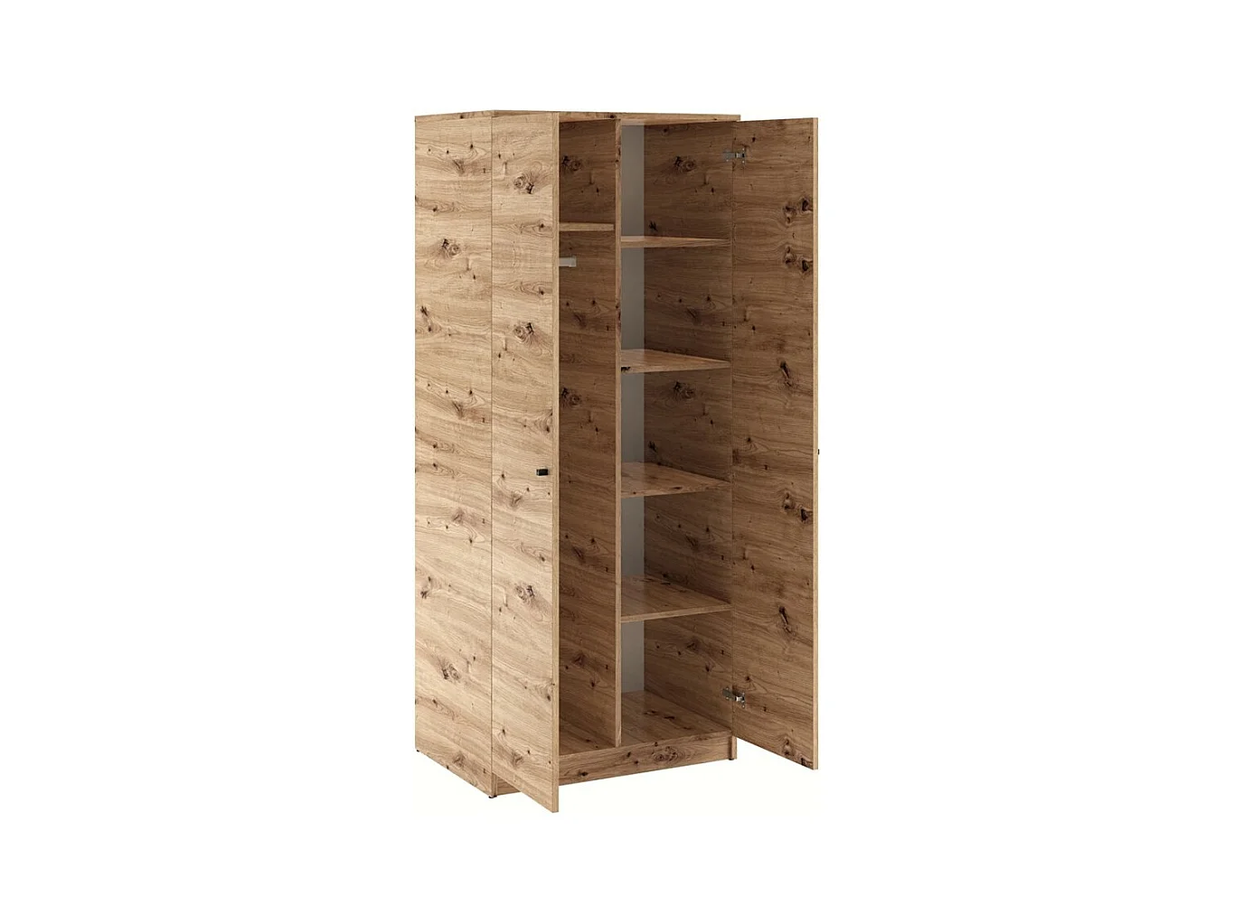 Armoire Evy (80 cm)/Portes battantes/Marron artisanal