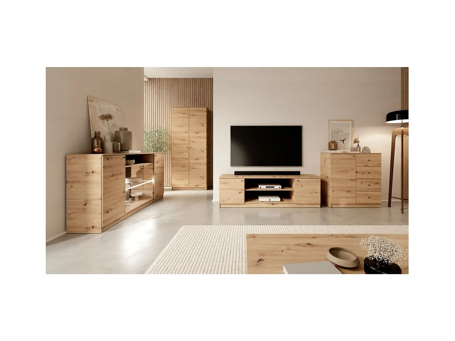 Armoire Evy (80 cm)/Portes battantes/Marron artisanal