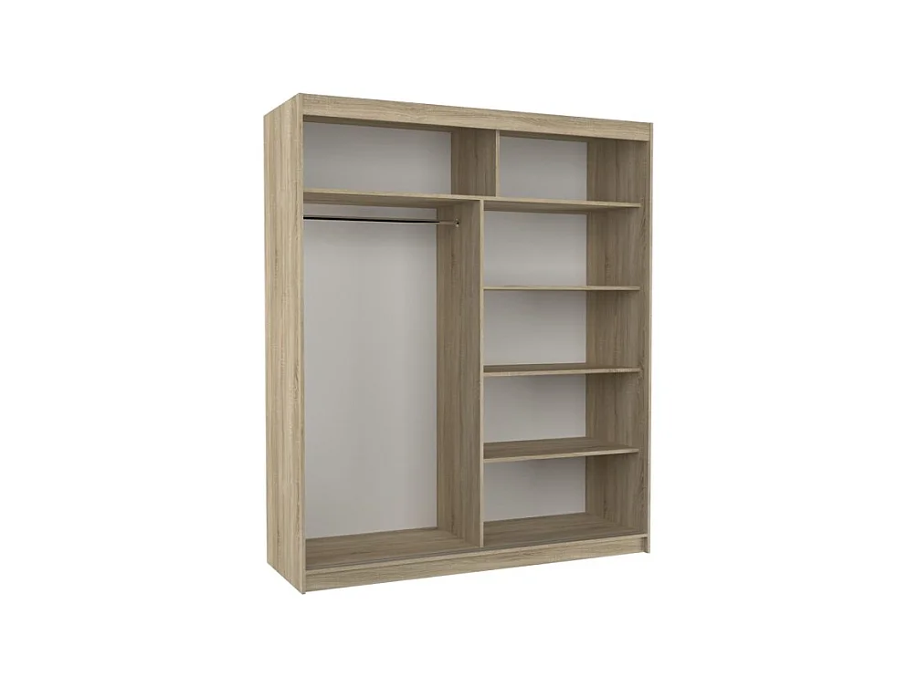 Armadio Vigi (180cm)/Specchio/Ante scorrevoli/Marrone