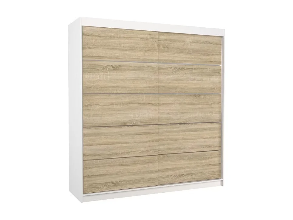 Kleiderschrank Polna (200cm)/Schiebetüren/Weiss&Sonoma