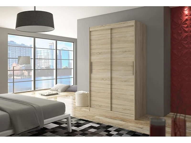 Armoire Ronn (120cm)/portes coulissantes/Sonoma