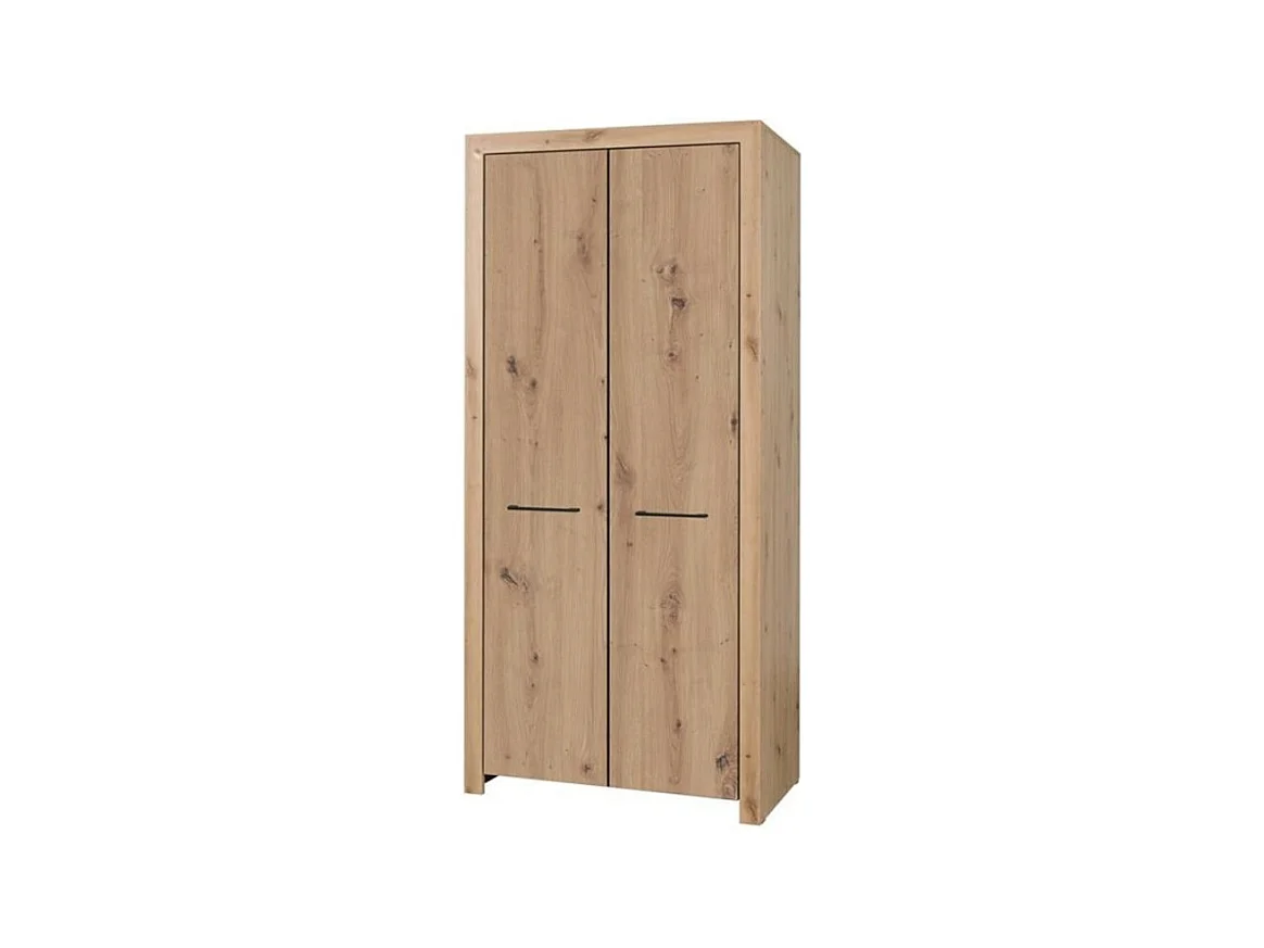 Armoire Janette (93 cm)/Portes battantes/Marron artisanal
