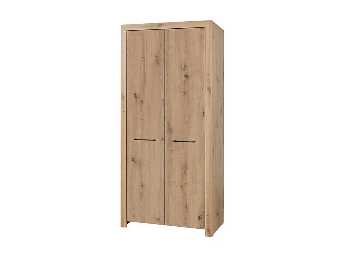 Armoire Janette (93 cm)/Portes battantes/Marron artisanal