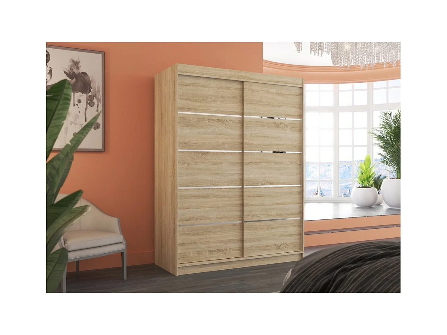 Armoire Soro (150cm)/portes coulissantes/Sonoma