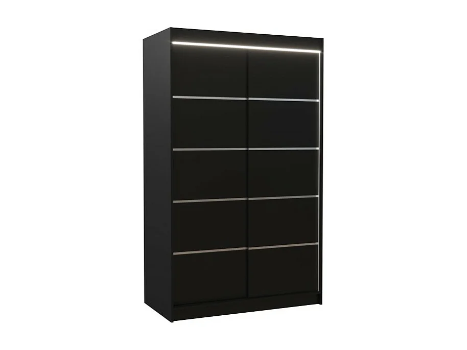 Armoire Tamon (120cm)/portes coulissantes/LED/Noir