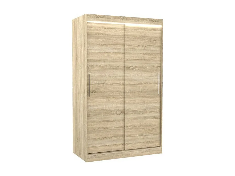 Armoire Ronn (120cm)/portes coulissantes/LED/Sonoma